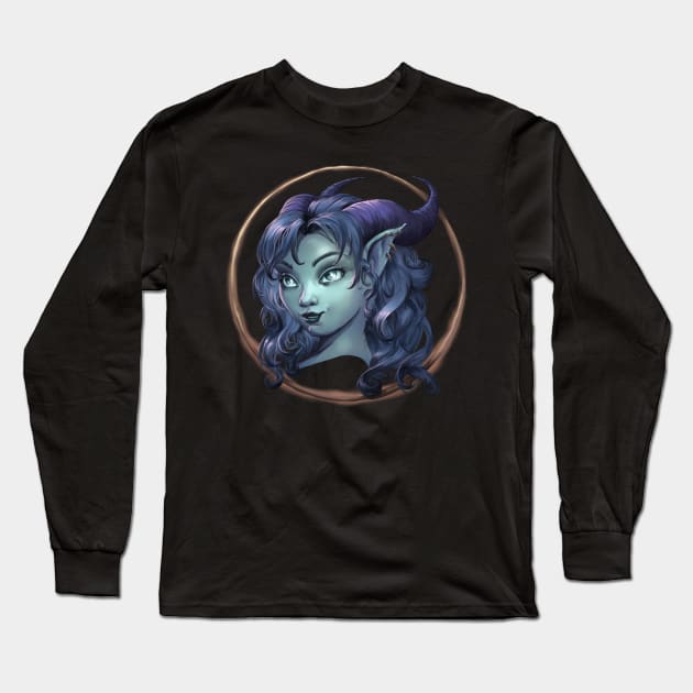 Tiefling girl Long Sleeve T-Shirt by Anilia